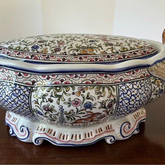 Vintage Ceramica Conimbriga 236 Hand Painted Portugal Pottery, Jardinière flower
